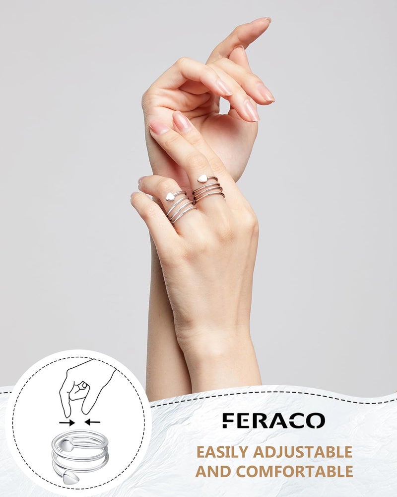 Feraco 2PCS Copper Rings for Women,99.99% Pure Copper Magnetic Thumb Ring with Magnet,Lymphatic Jewelry Gifts for Womens - Image 4